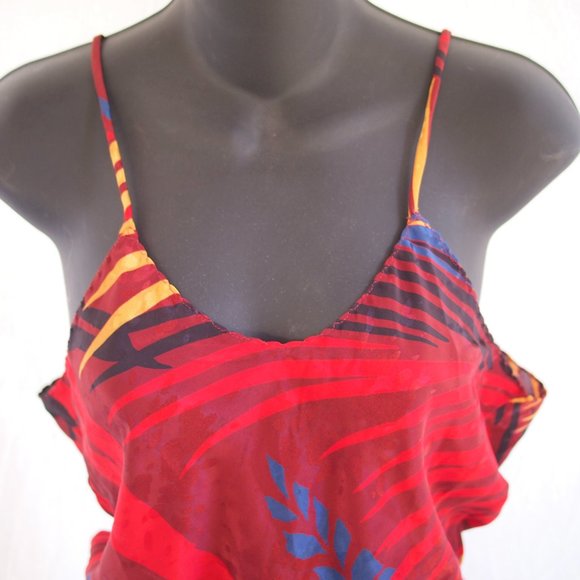 vtg LINDSEY ROSCOE for FARR WEST Abstract Silky Teddy Bodysuit Romper USA S EUC - Picture 4 of 8